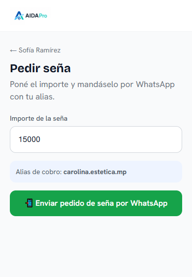 Pedir seña desde AIDA Pro